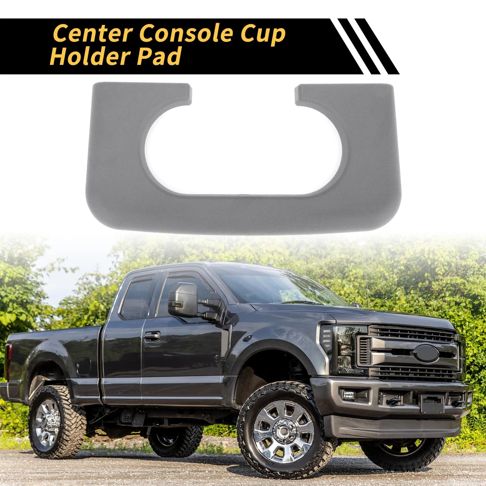 Center Console Cup Holder Armrest Pad for Ford F-250 F-350 (1999–2009) Gray