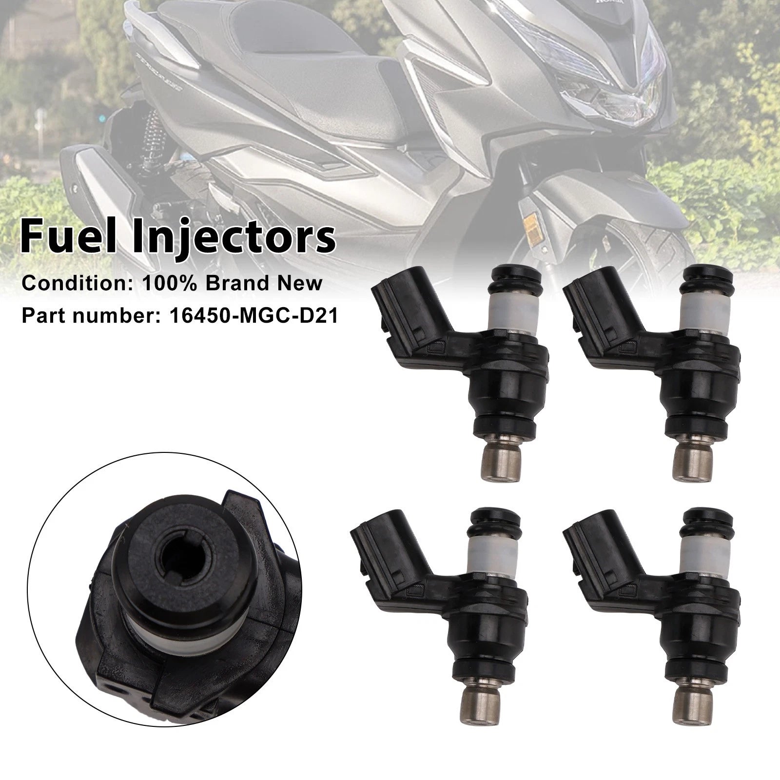 Set of 4 Fuel Injectors for Honda CB1100 NSS300 (2013–2017) 16450-MGC-D21
