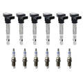 Set of 6 Ignition Coils & Bosch Platinum Spark Plugs for Audi A4 A5 A6 Q5 S5 (2008–2016)