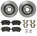 Brembo Rear Brake Kit Drilled Xtra Disc Rotors Low-Met Pads for Audi S4 S5 (2008–2012)