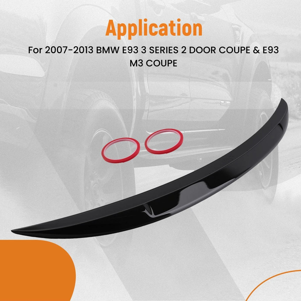 Trunk Lip Spoiler for BMW E93 3 Series M3 (2007–2013) Gloss Black ABS