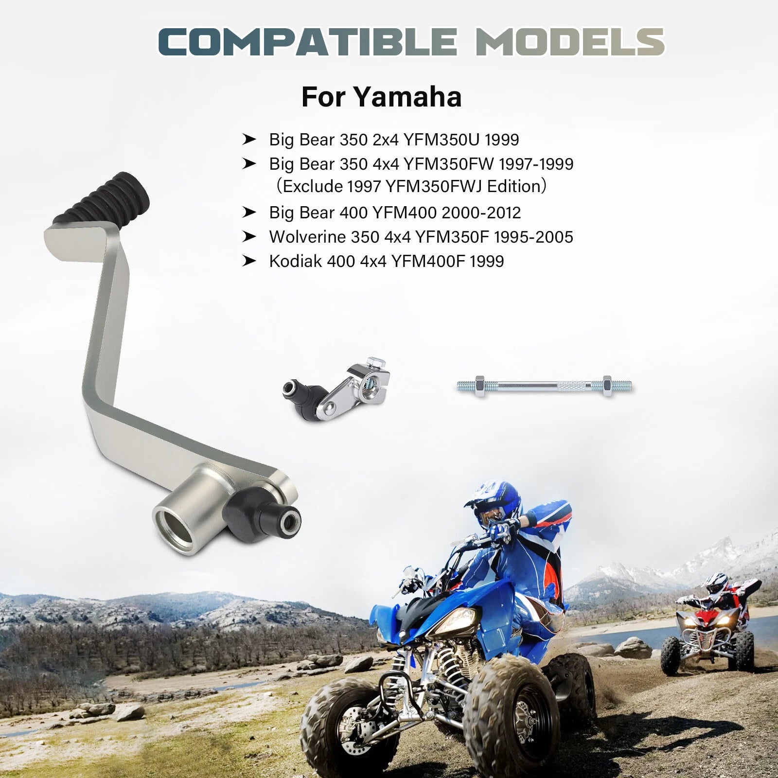 Shift Pedal Assembly Linkage Cam w/ Rod for Yamaha Big Bear Wolverine Kodiak (350-400)