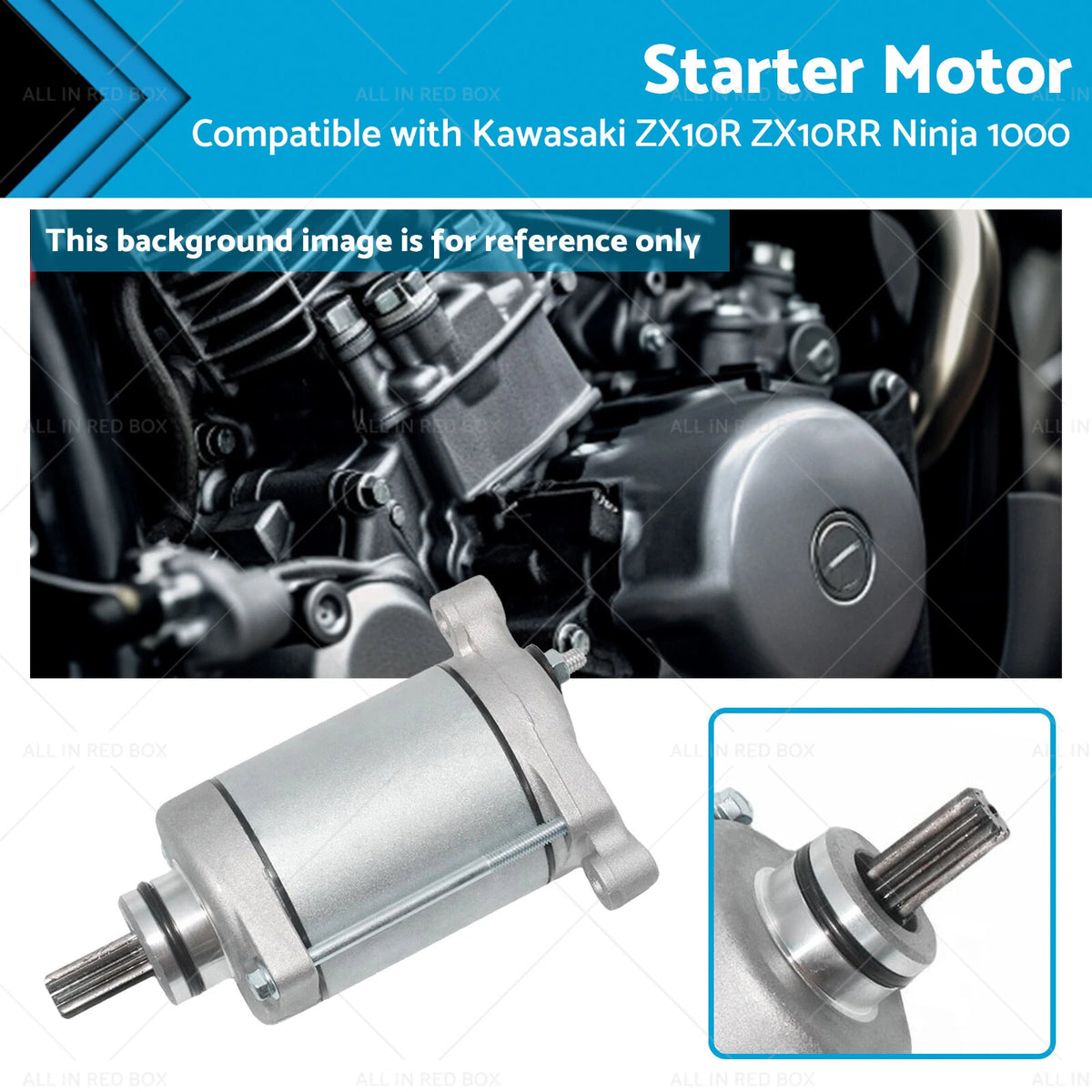 Starter Motor 9 Teeth for Kawasaki ZX10R ZX10RR Ninja 1000 (2011–2021)