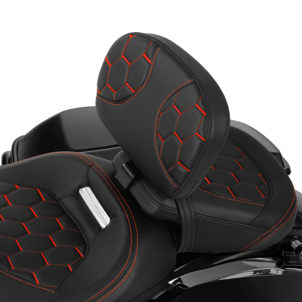 Backrest Pad for Harley Electra Glide, Street Glide (2009–2023) Black/Red