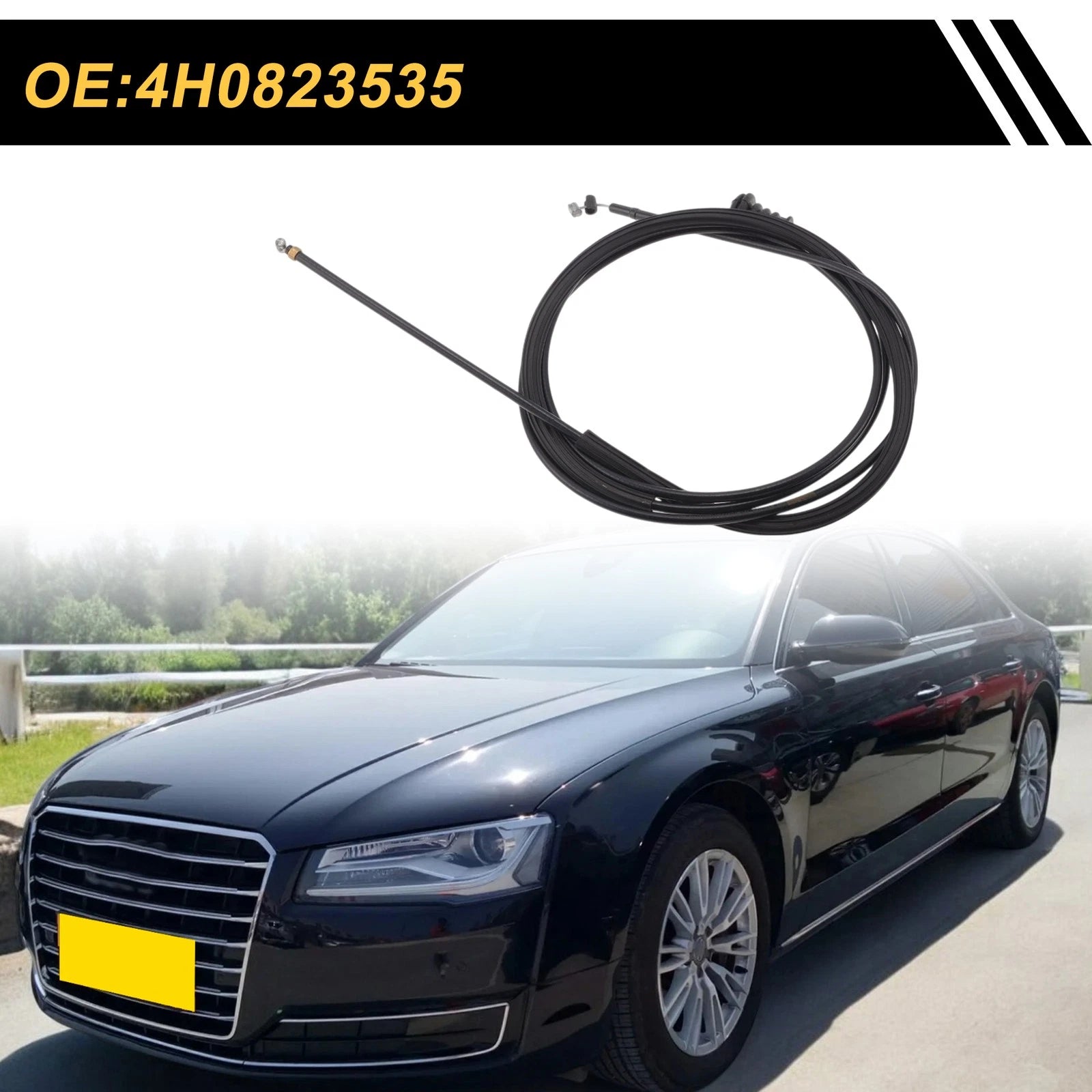 Hood Release Cable No. 4H0823535 for Audi A8 Quattro (2011–2018)