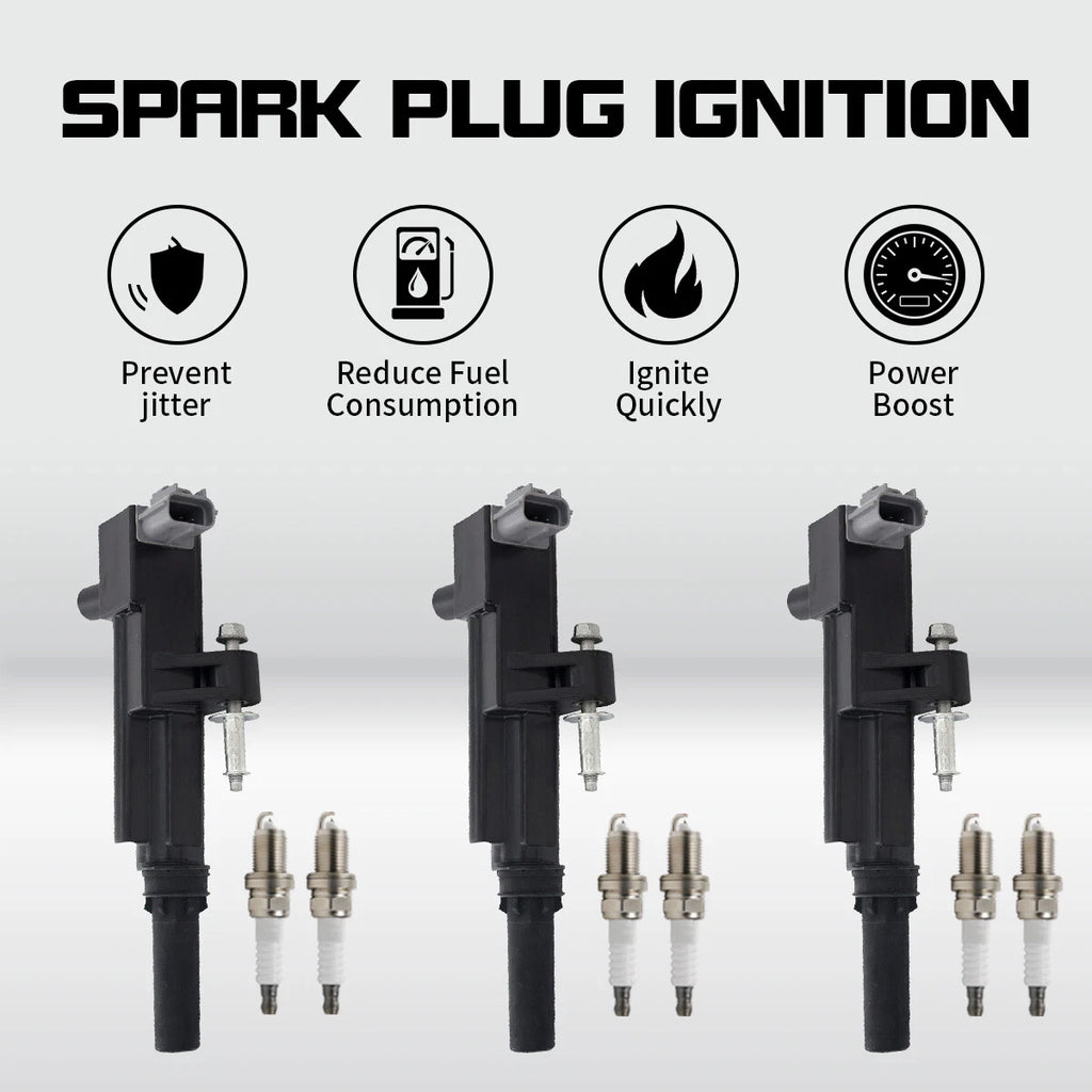 3 Ignition Coils + Plugs for Jeep Liberty (2009–2012) & Dodge Ram 1500 (2009–2010) UF640