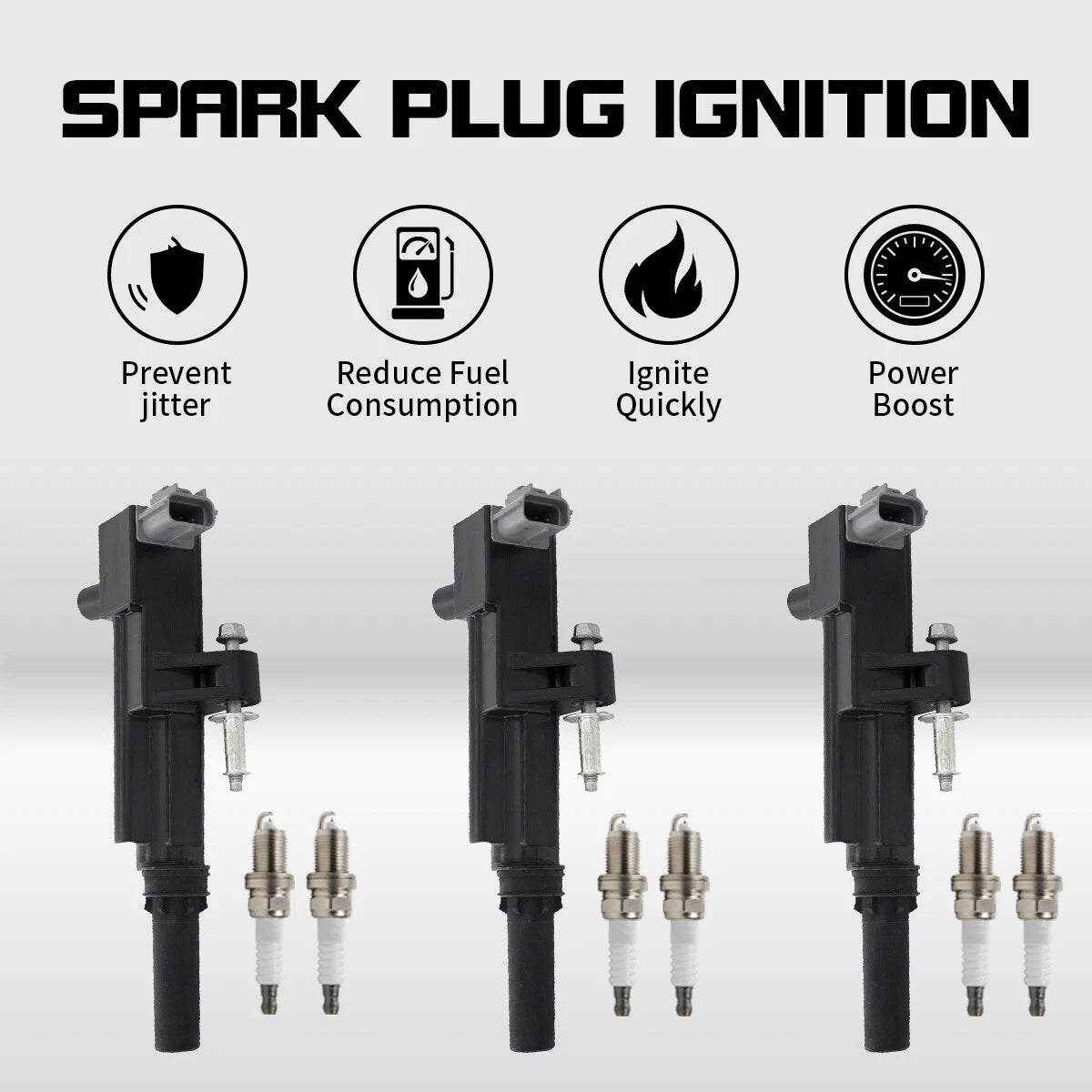 3 Ignition Coils + Plugs for Jeep Liberty (2009–2012) & Dodge Ram 1500 (2009–2010) UF640
