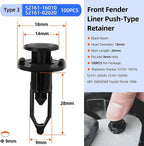 Push-Type Retainer Clip for Toyota (90467-07201, 90467-10183, 52161-16010)