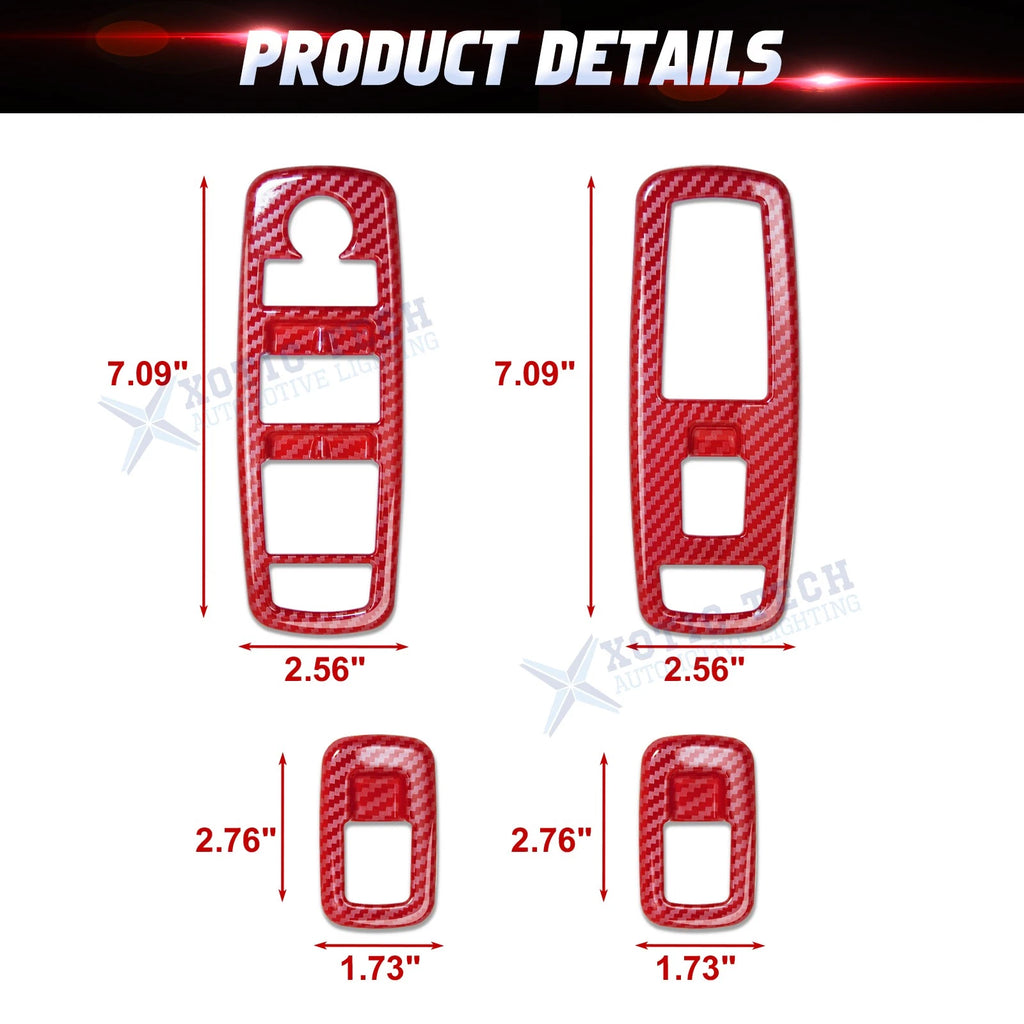 Carbon Fiber ABS Window Lift Control Panel Cover for Dodge Charger (2015-2021)