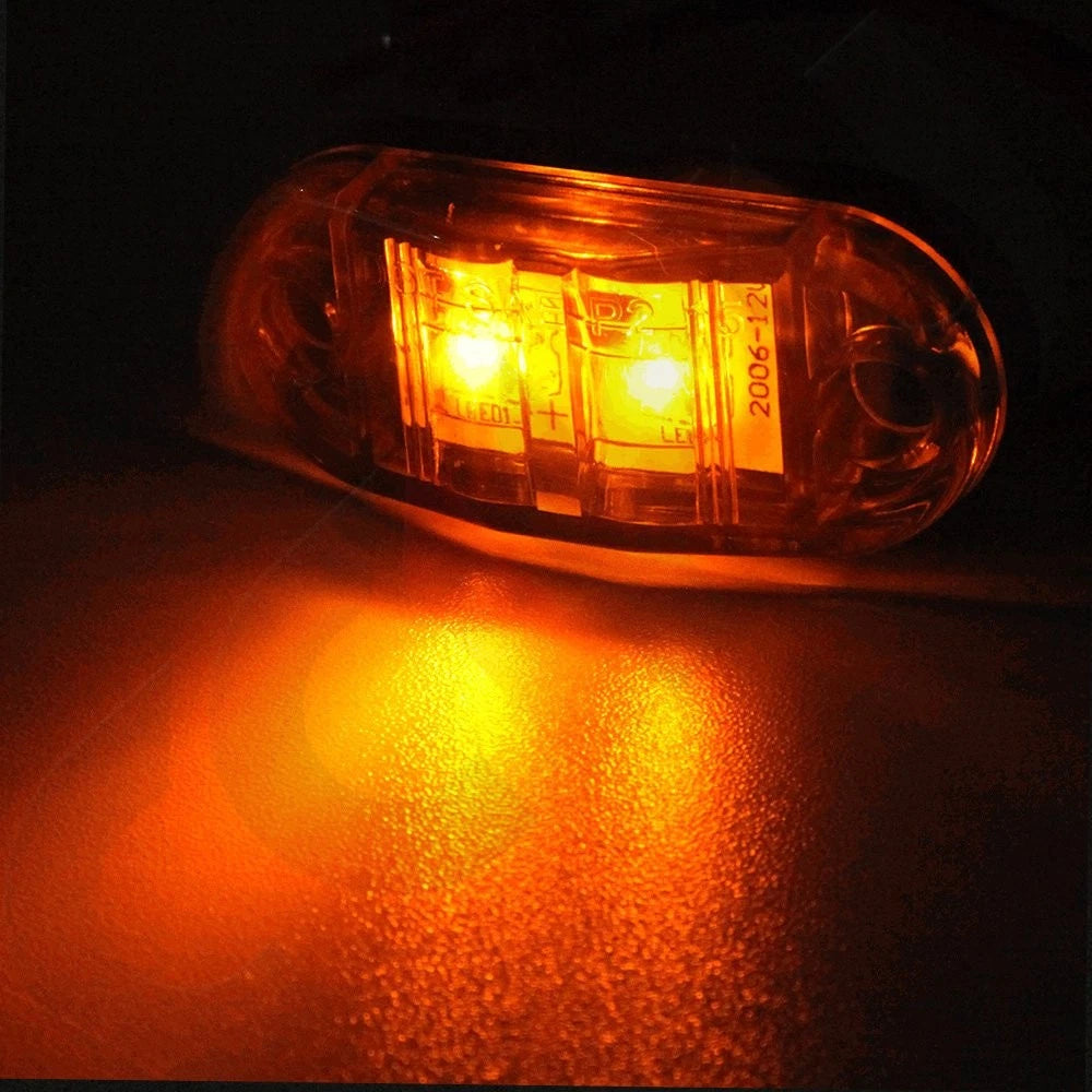 Set of 10 Amber Orange 12V LED Side Marker Indicators for Truck Trailer