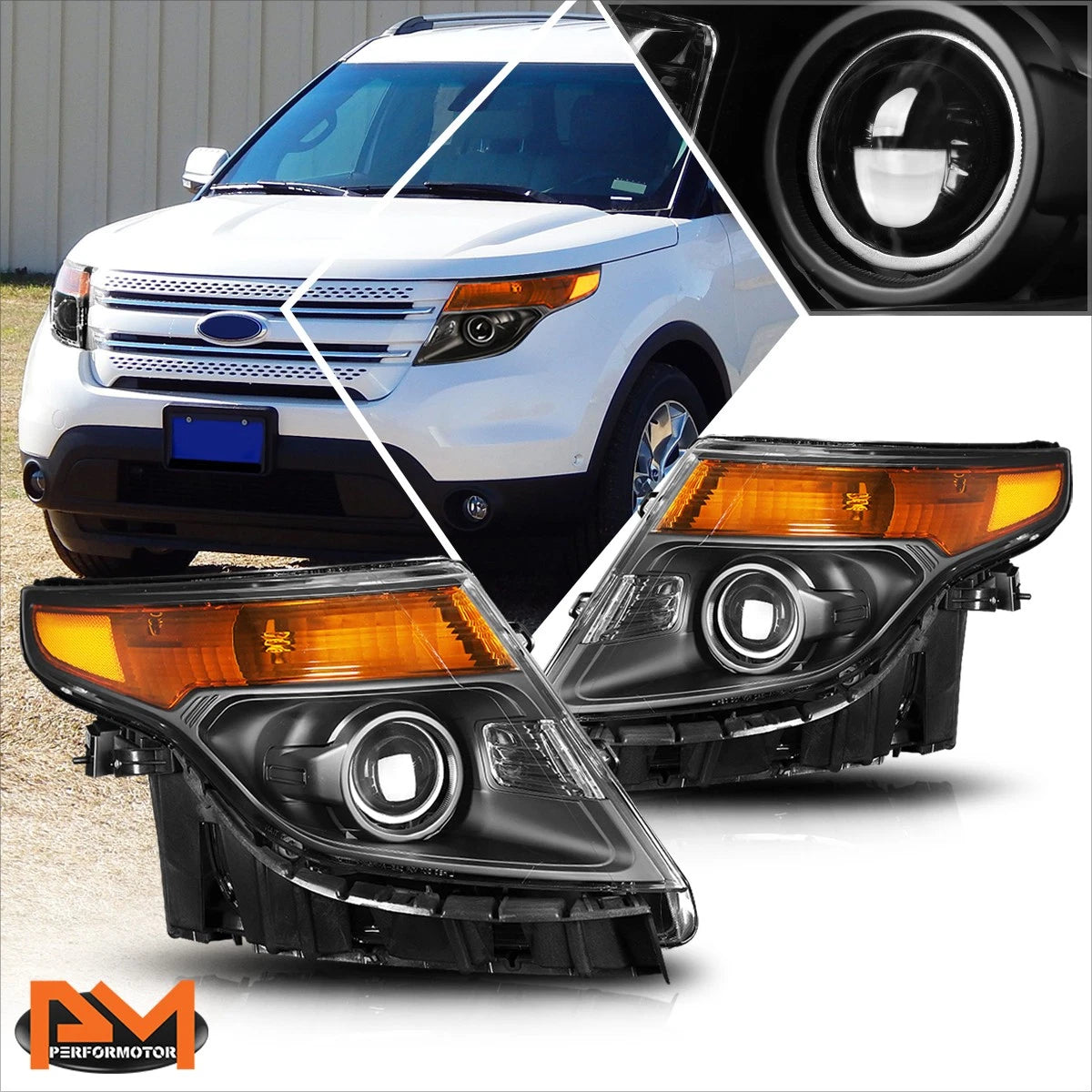 Smoked Housing Headlights with Clear Side Corner Signals for Corolla (2009–2010)