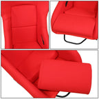 Pair Racing Bucket Seats for Universal Fit (Fiberglass, Red)