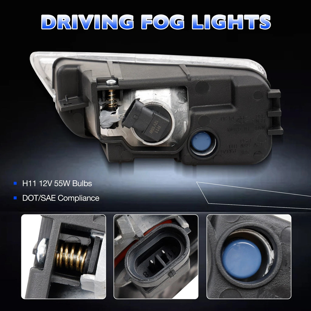 Fog Light Assembly for Honda Accord (2003-2007) with Bulbs & Harness Kit