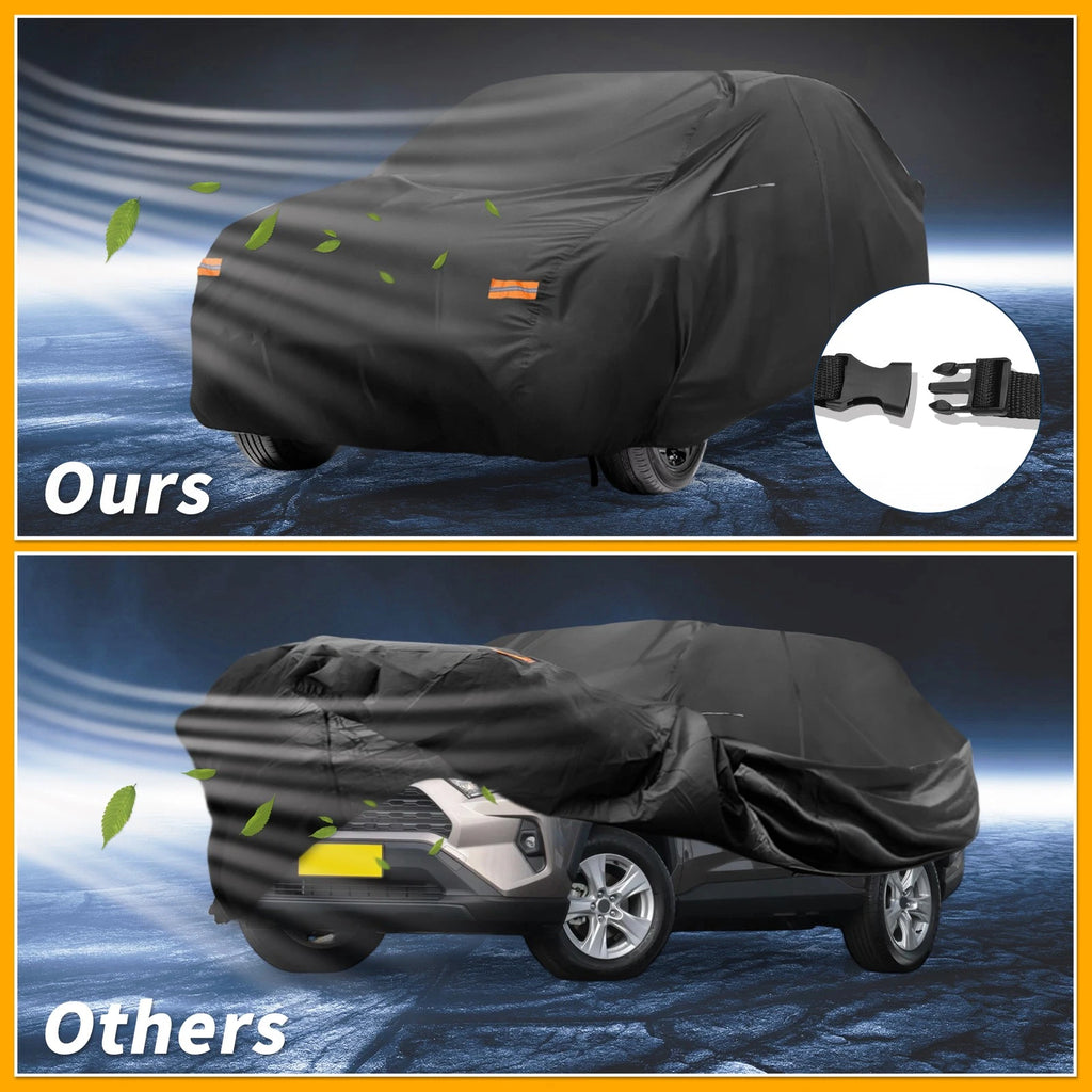 Waterproof Car Cover for Toyota RAV4 (210D-PU, Black, All Weather)