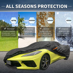 Waterproof Car Cover with Driver Door Zipper for Chevrolet Corvette 