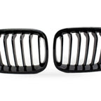 8-Column Gloss Black Front Grille for BMW 1 Series F20 F21 (2011–2014)