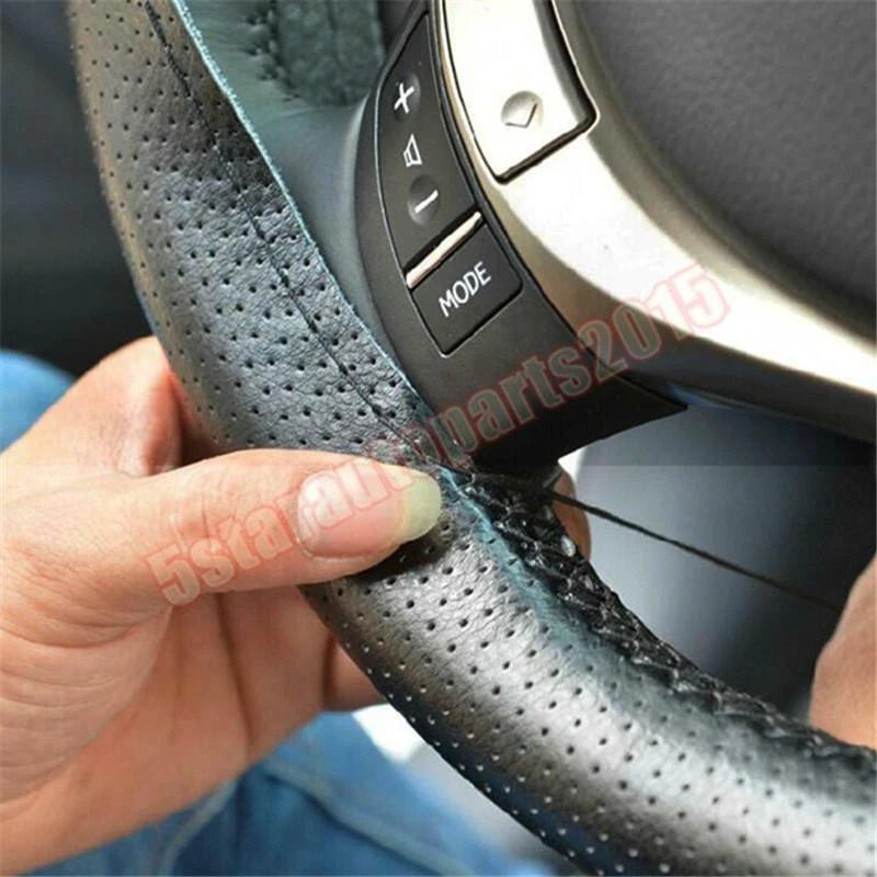 15" PU Leather Steering Wheel Cover for Universal Fit (DIY)