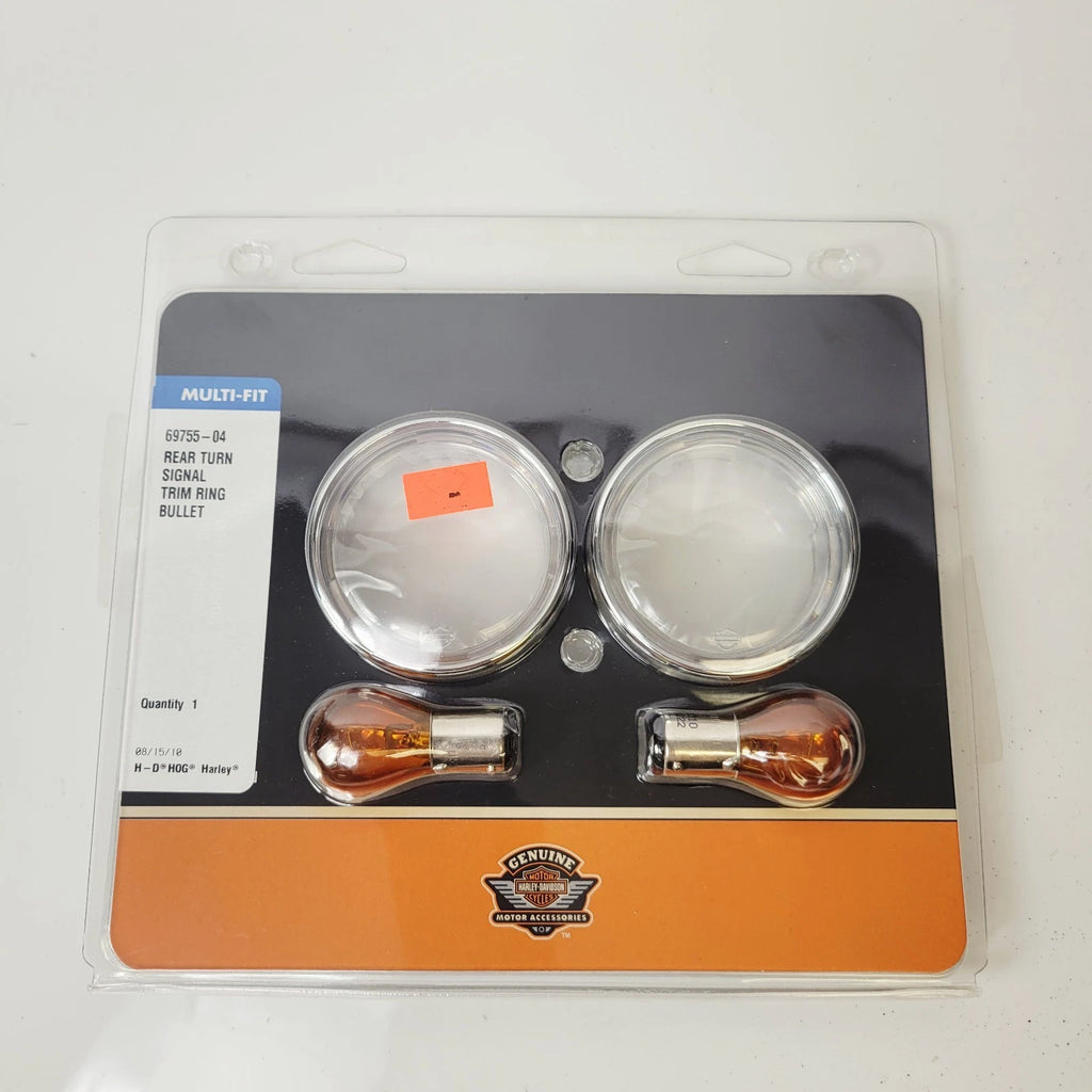 Bullet Turn Signal Clear Lens & Trim Ring for Harley-Davidson (2004–2004)
