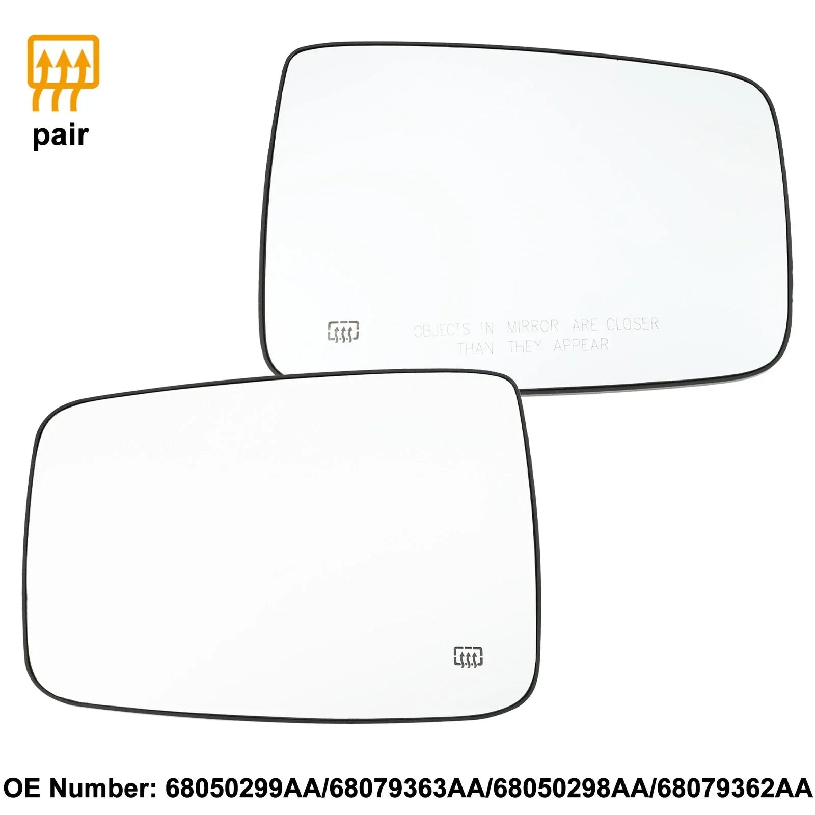 Left Right Side Mirror Glass Replacement for Dodge Ram 1500 2500 (2010-2023)