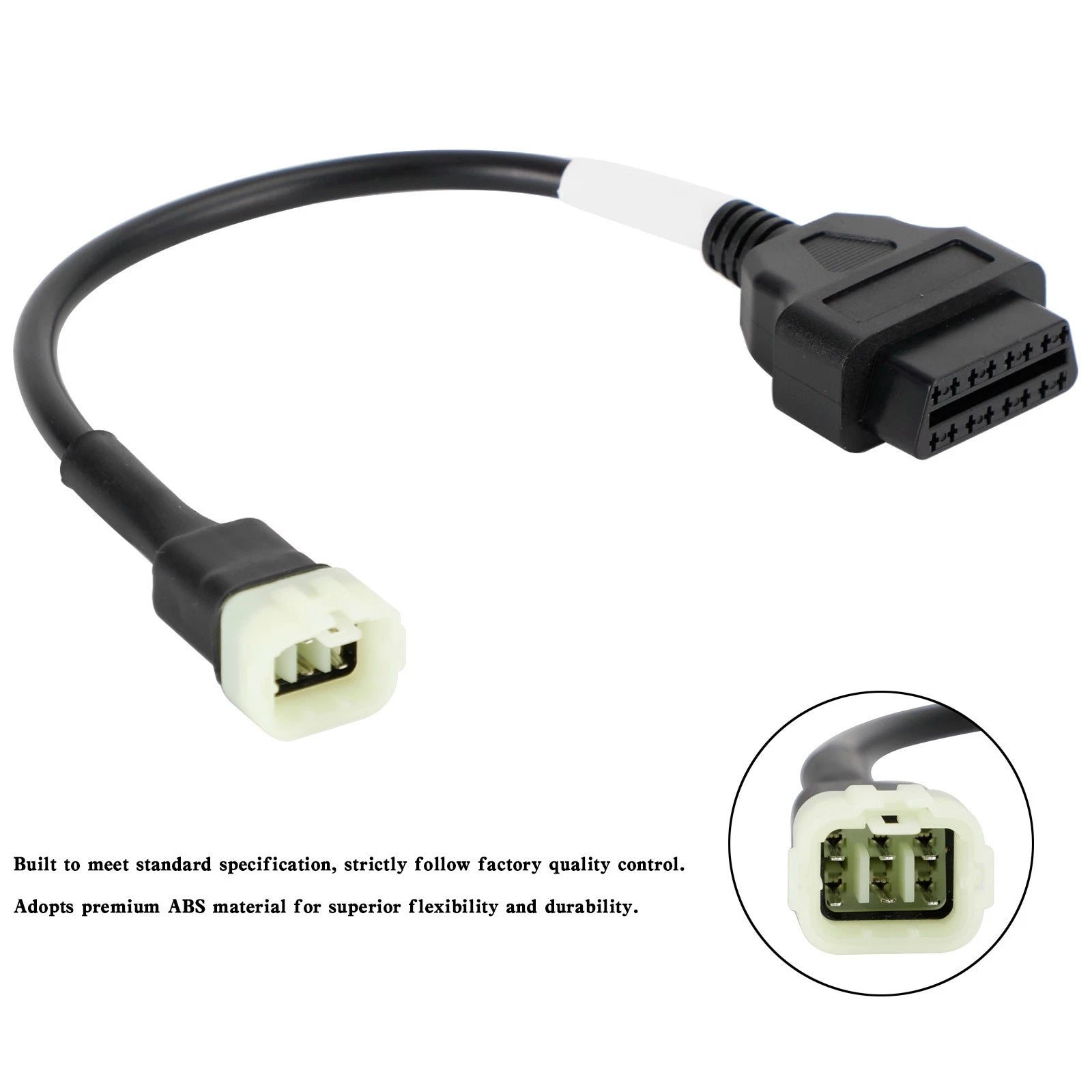 OBD2 6 Pin Diagnostic Plug Adapter for Kawasaki Motorcycle Scooter ATV
