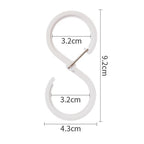 Set of 8 Clear Plastic S Hooks for Kitchen and Bath Organization