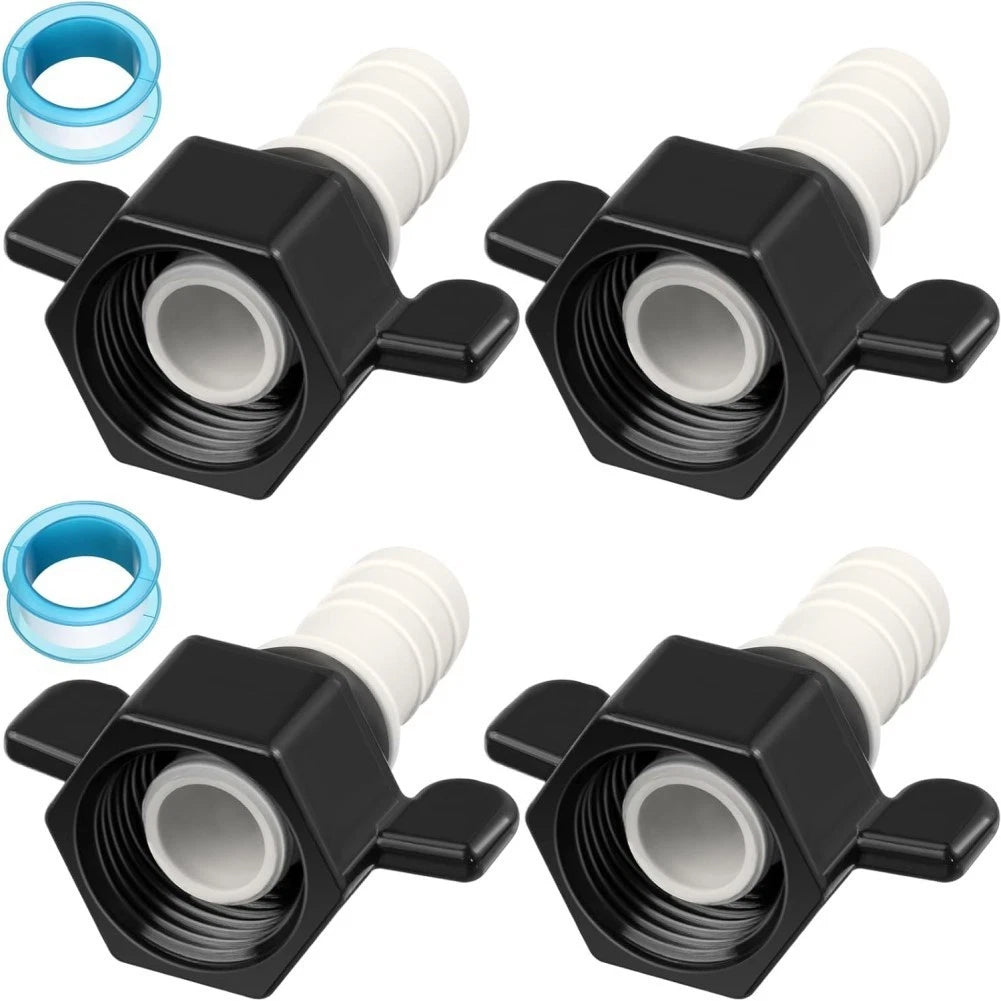 Set of 4 Leak Proof Straight Adapters for RV Water Pump Fittings
