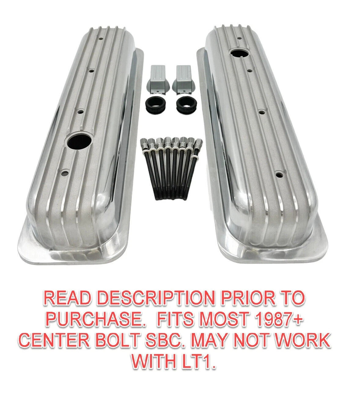 Short Finned Aluminum Valve Covers for Small Block Chevy 350 Vortec TBI (1967–2000)