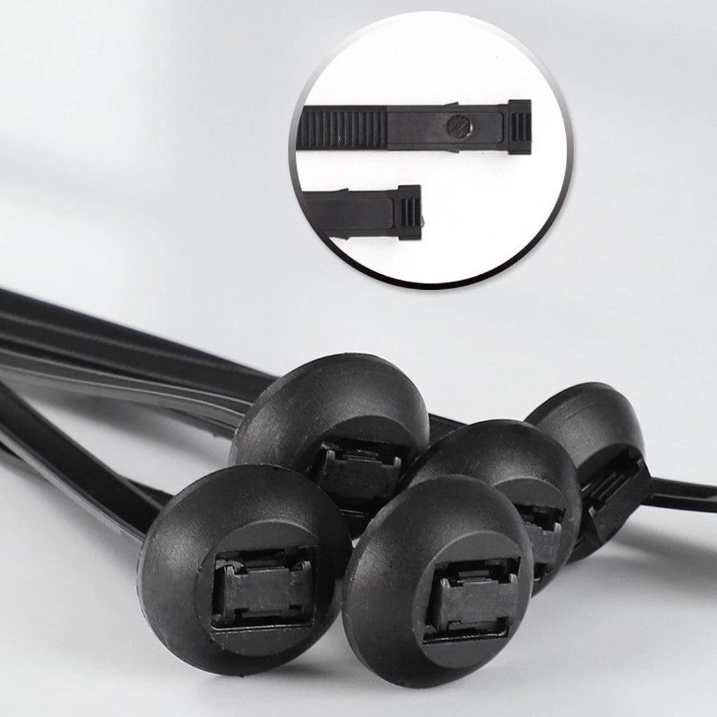 Set of 100 Nylon Cable Ties Self Locking Fasteners for Various Applications