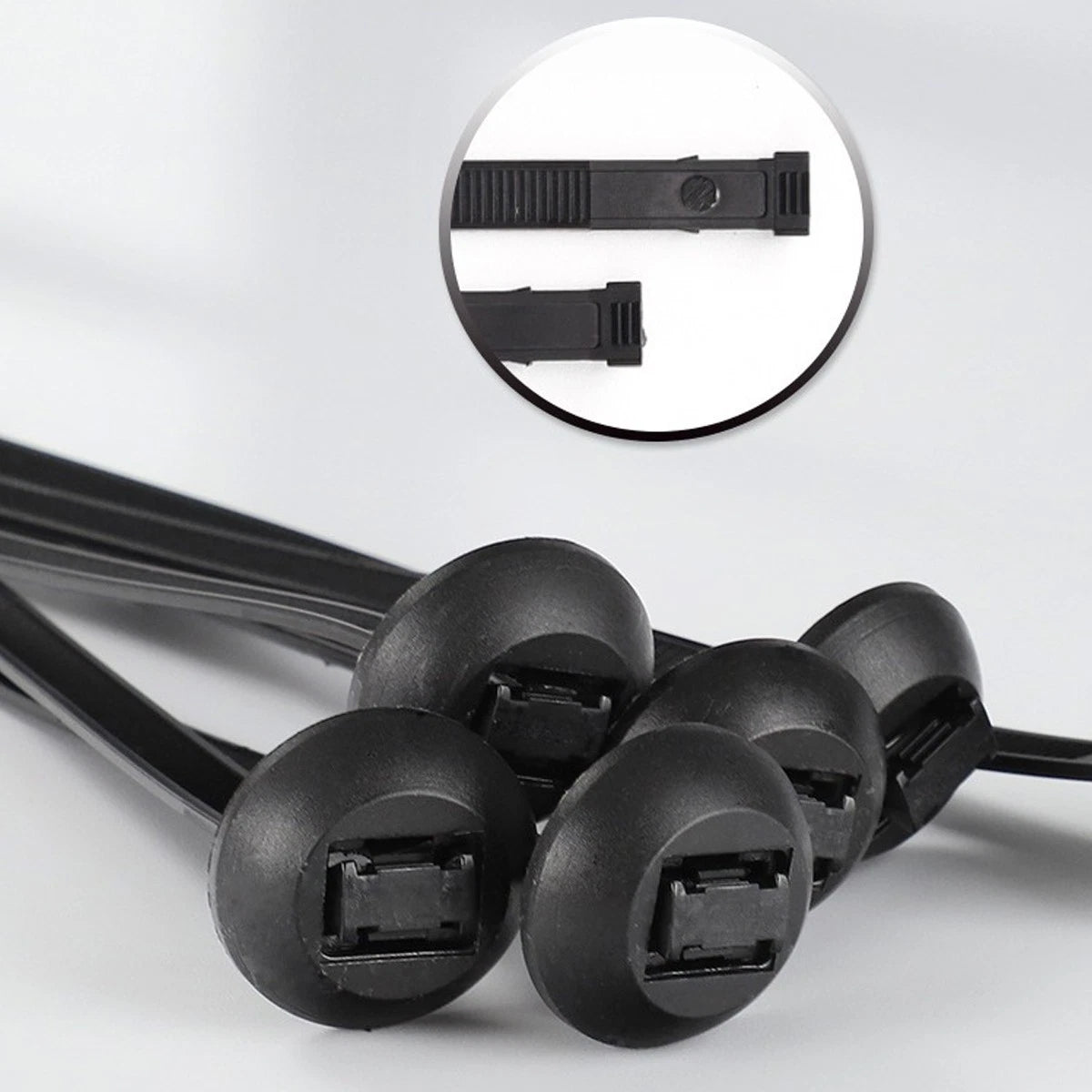 Set of 100 Nylon Cable Ties Self Locking Fasteners for Various Applications
