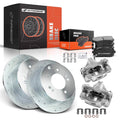 Set of 8 Rear Drilled Brake Rotors, Pads & Calipers for Kia Forte (2010–2013)