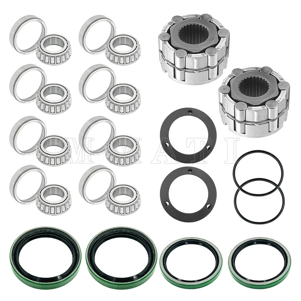 2 Front Wheel Hub Clutch & Bearings Seals Kit for Polaris Scrambler 400 500 (1999–2003)