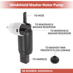Windshield Washer Pump w/Grommet for Audi A3 (2006–2013) No. 1KD955651A
