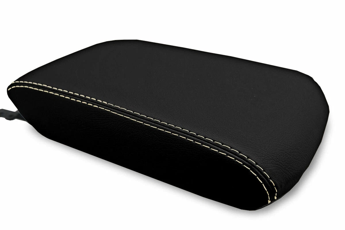 Leather Console Lid Armrest Cover for Toyota 4Runner (2010–2019) Beige Stitch