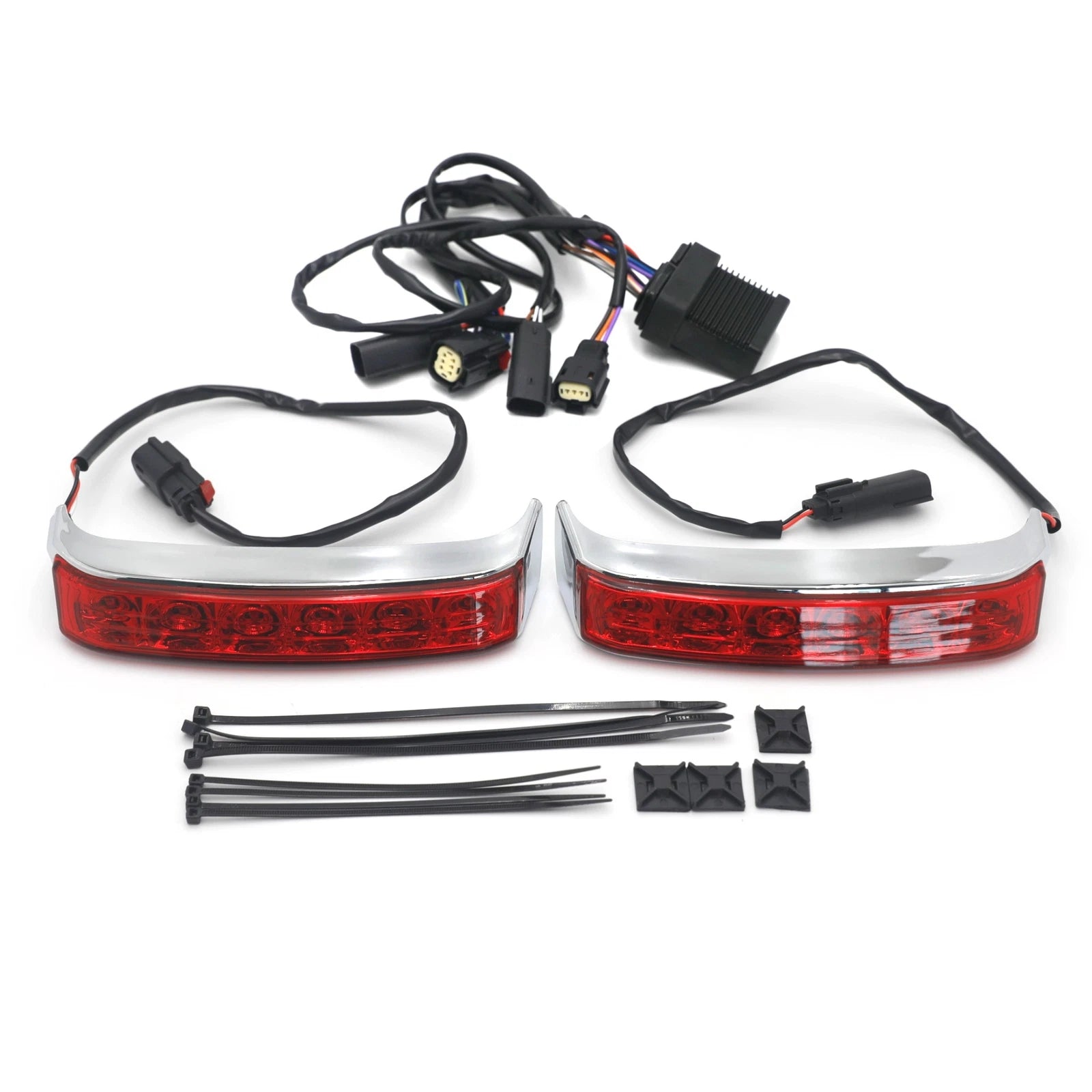 LED Chrome Saddlebag Run Brake Turn Signal Light for Harley FLHR FLHTKSE FLHRSE FLTRUSE (2010–2023)