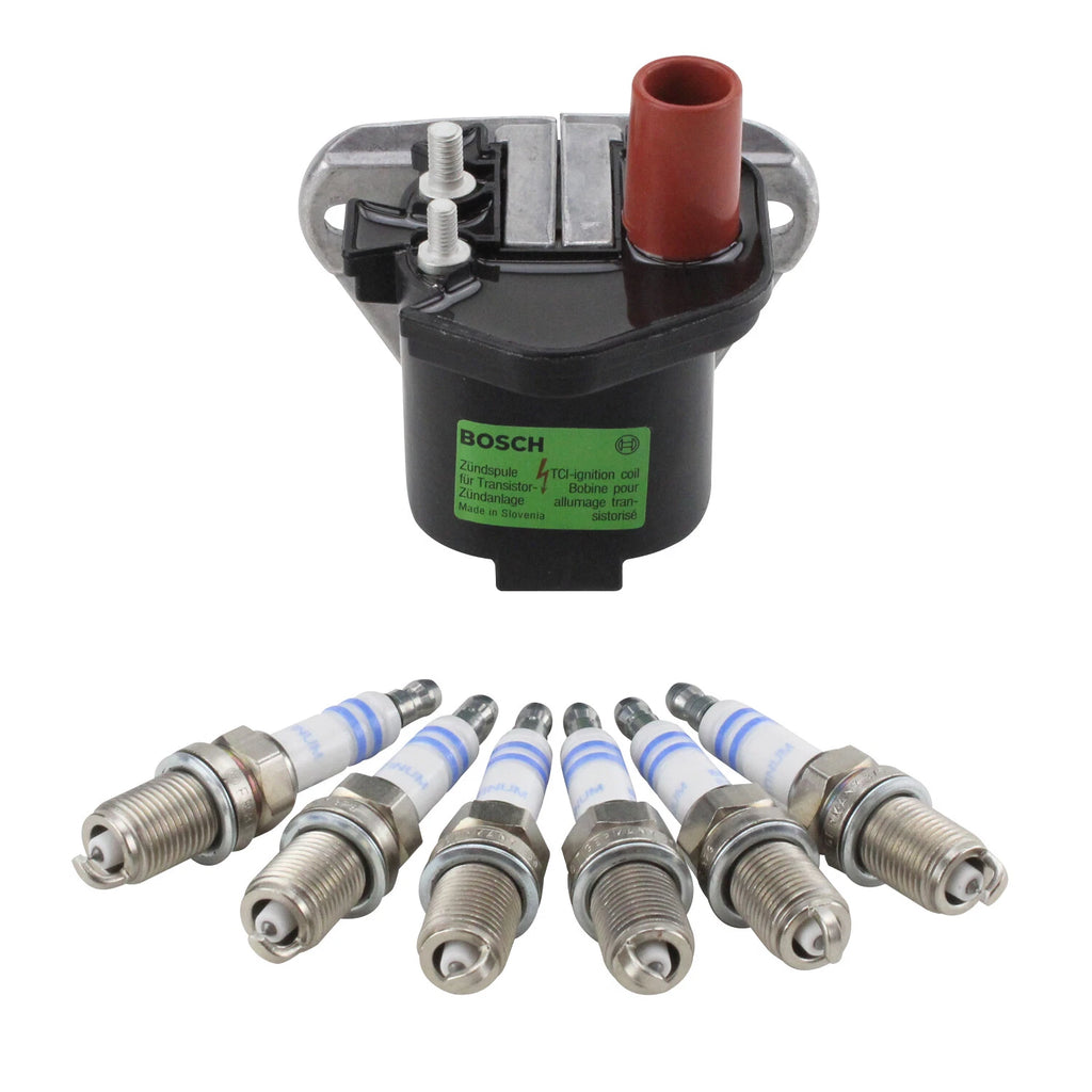 Ignition Coil & 6 Platinum Spark Plugs Kit for Mercedes R129 300SL (1989–1993)