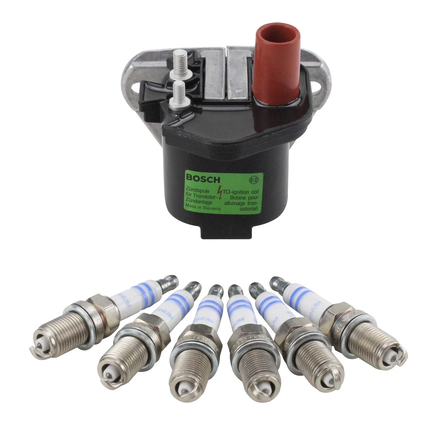 Ignition Coil & 6 Platinum Spark Plugs Kit for Mercedes R129 300SL (1989–1993)