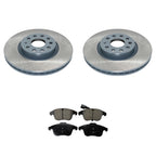 DuraGo Front Rotors & Akebono EURO Ceramic Brake Pads Kit for Passat, Tiguan