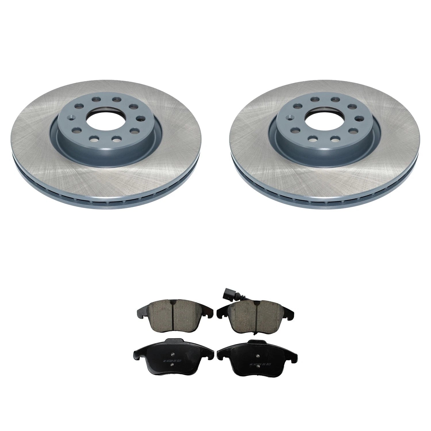 DuraGo Front Rotors & Akebono EURO Ceramic Brake Pads Kit for Passat, Tiguan