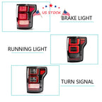 2X LED Tail Lights for Ford F150 (2015-2020) Clear Rear Lamps Assembly