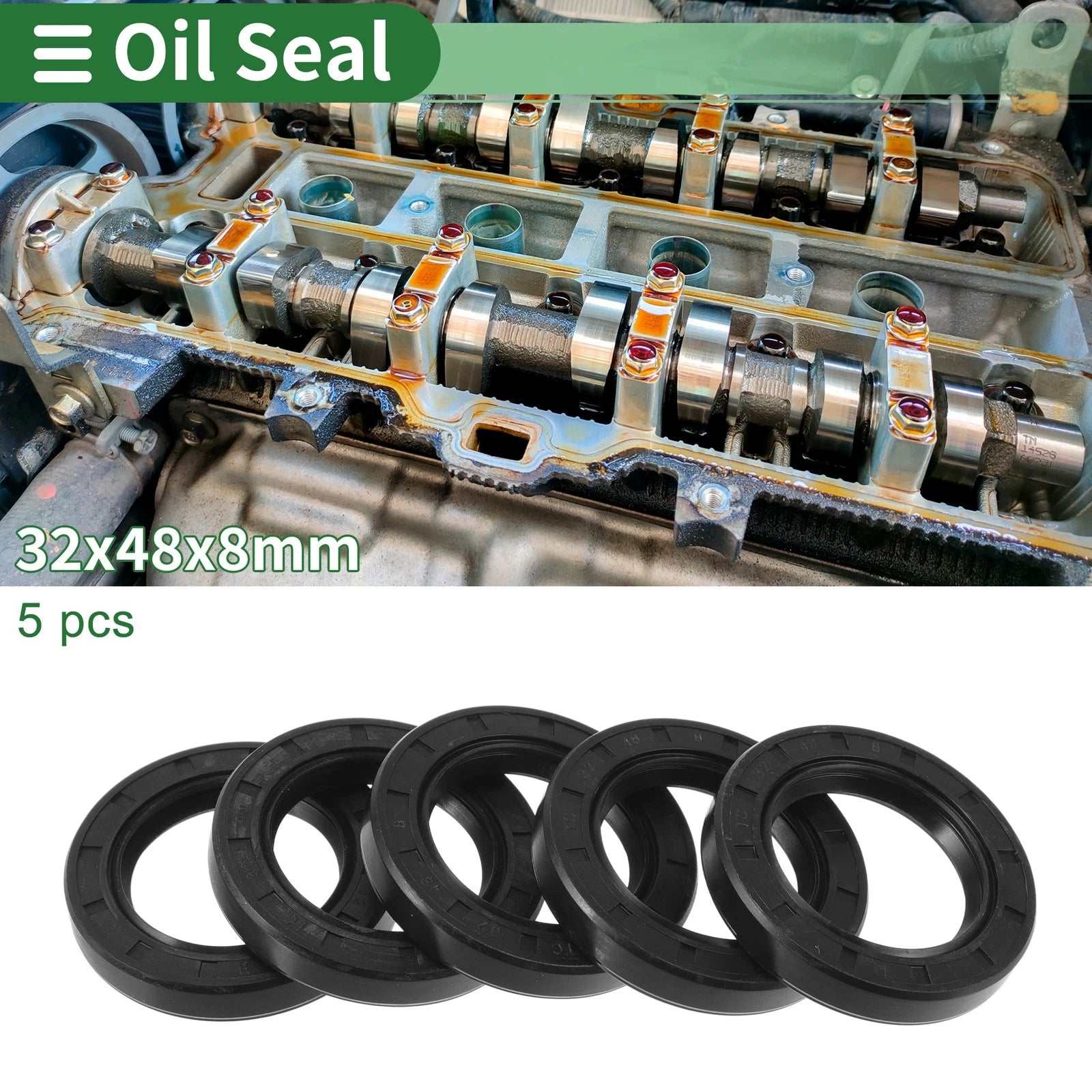 Set of 5 Oil Seal Rotary Shaft Seal NBR Rubber 32x48x8mm