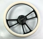 14 Inch Black Steering Wheel White Half Wrap for Toyota Corolla (2010–2019)