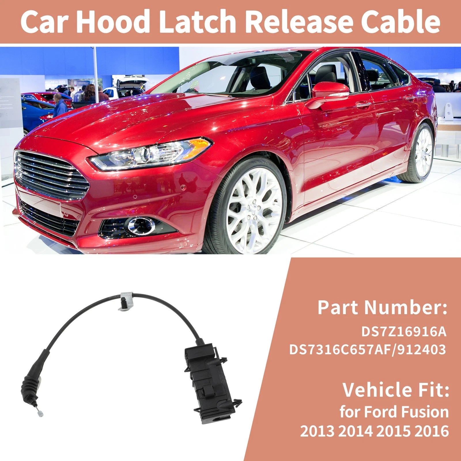 Front Hood Release Cable for Ford Fusion (2013–2016) DS7Z16916A