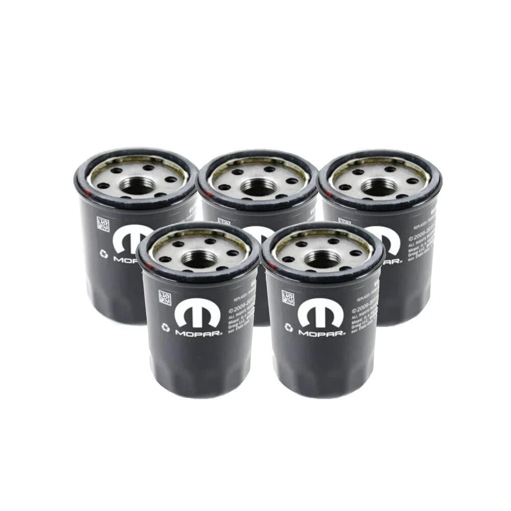 Set of 5 Engine Oil Filters for Chrysler Dodge 2.4L L4 (OEM Mopar)