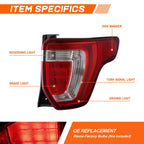 Chrome Tail Lights Assemblies for Ford Explorer Police SUV (2016–2019)
