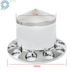 Set of 2 ABS Chrome Axle Cover Kits for Semi Trucks (33mm Thread-on Nut)