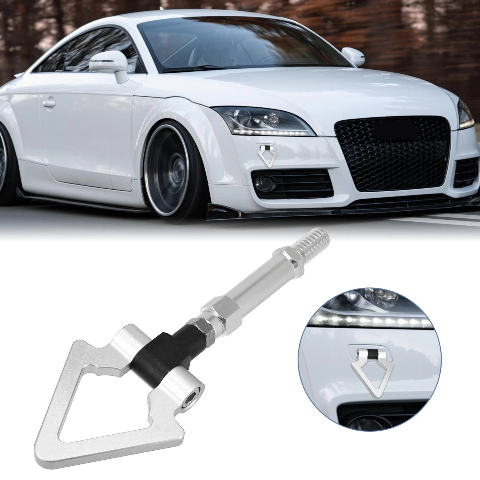 Tow Hook Screw for Audi RS5 (2013–2019) - Silver Tone Triangle Shape