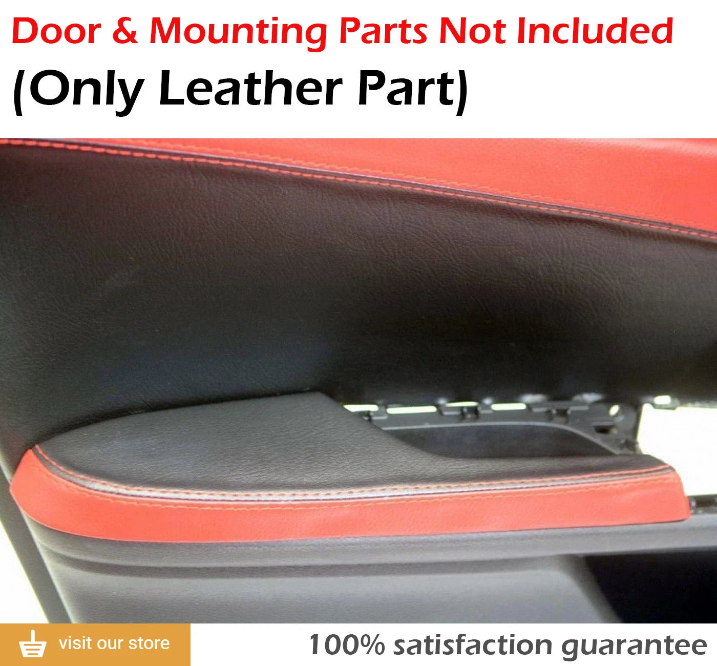 Front Door Armrest Cover for Honda Civic (2016–2020) Black & Red