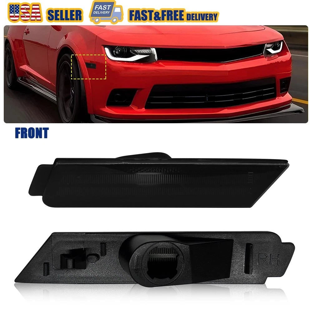 Front Side Marker Reflector Light Housing Smoked Lens for Chevy Camaro (2010–2015)