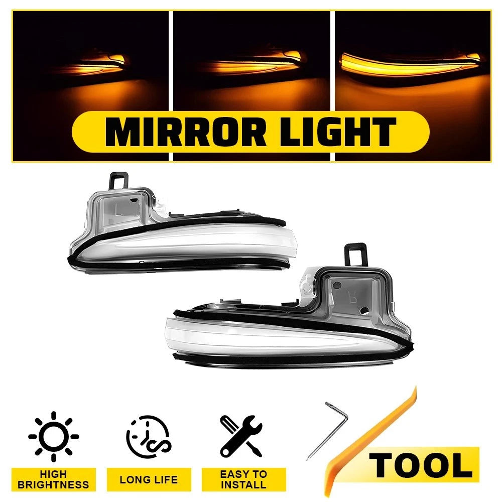 2X LED Sequential Signal Mirror Light Clear for Toyota RAV4 (2019–2023)