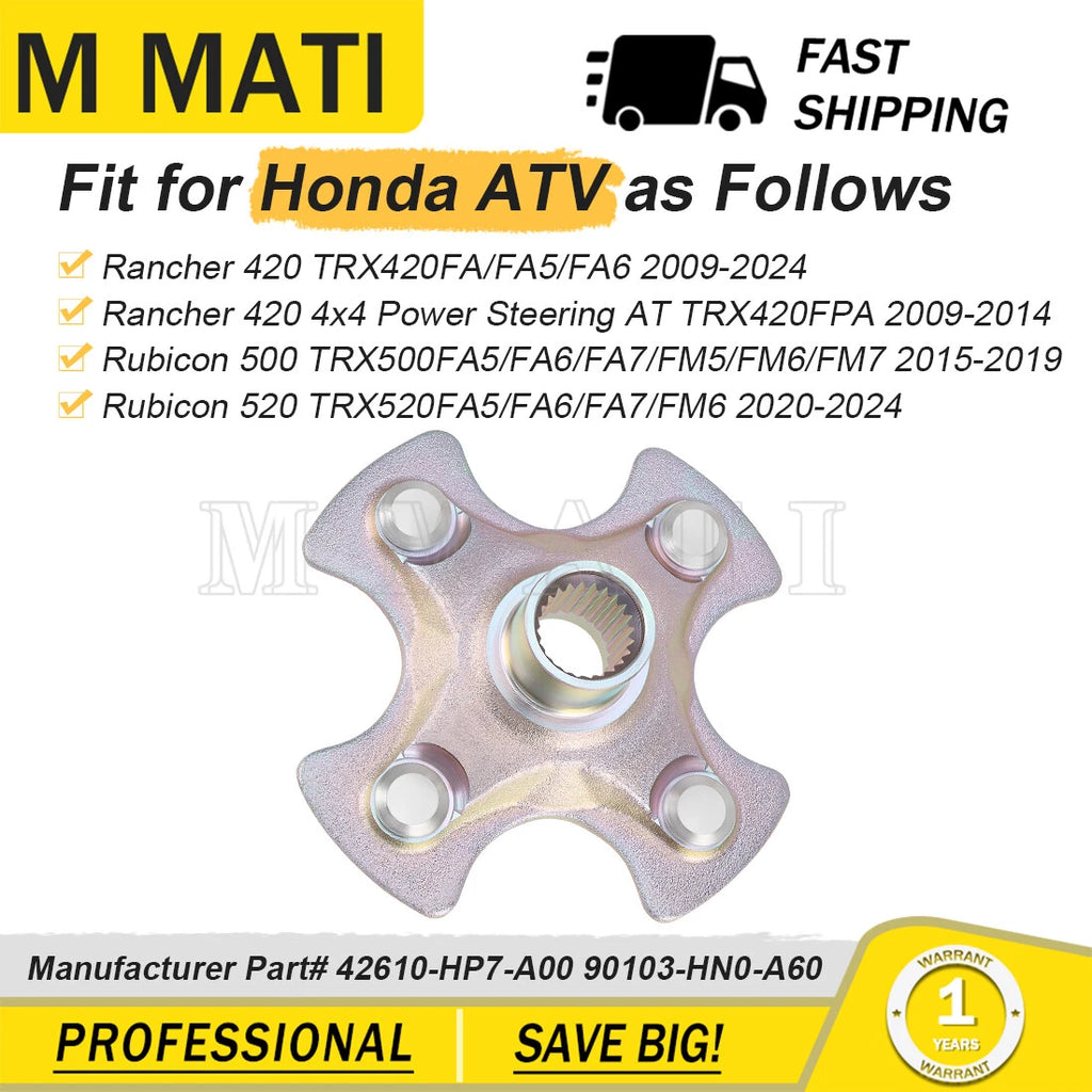 Rear Wheel Hub w/Bolts for Honda Rancher 420 TRX420FA/FA5/FA6 (2009–2024)